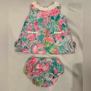 Lilly Pulitzer Baby Shift Dress Floral Print Size 3-6 months